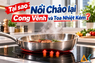 Tại sao nồi chảo lại bị cong vênh, tỏa nhiệt không đều? Để Bếp An Khang hướng dẫn chi tiết 